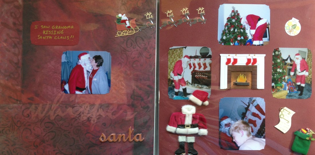 2007: Grandma kissing Santa Claus